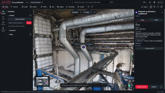 3D viewer: tag with details next to an element in the scan